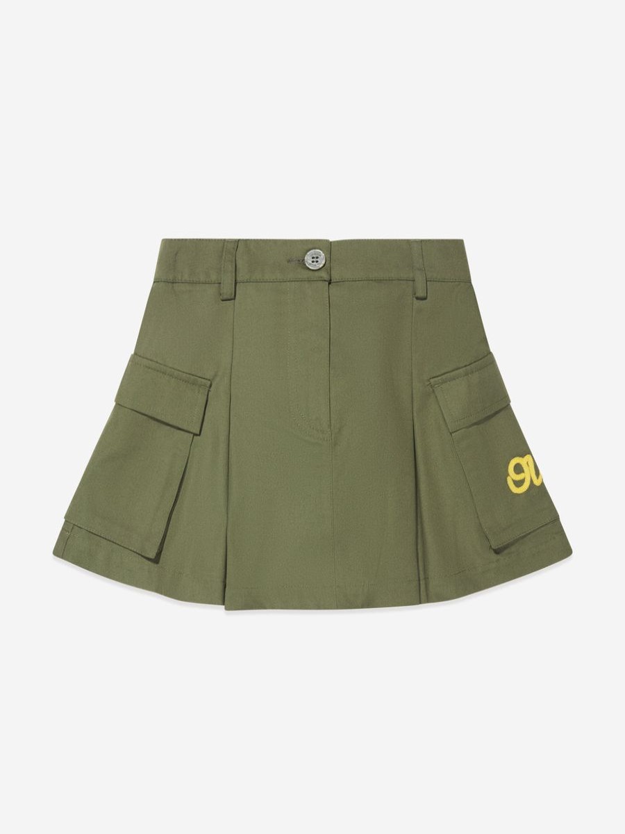 Teen Off-White Shorts | Girls Ow Script Cargo Skirt In Green