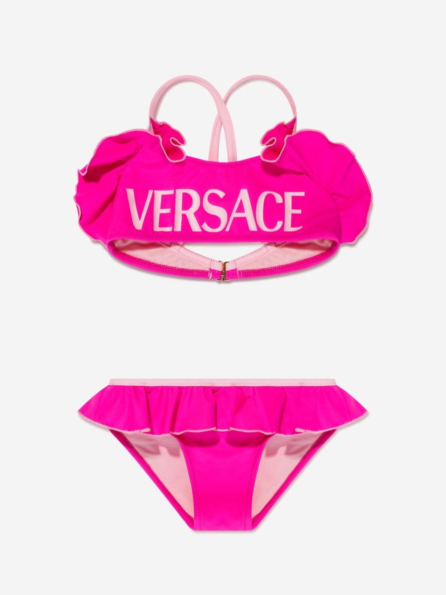 Teen Versace Swimwear | Girls Logo Bikini In Pink