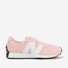 Girls New Balance Sneakers | Girls 327 Lace Up Logo Trainers In Pink