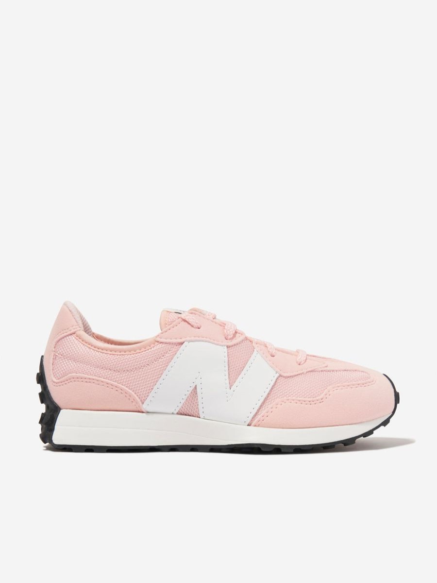 Girls New Balance Sneakers | Girls 327 Lace Up Logo Trainers In Pink