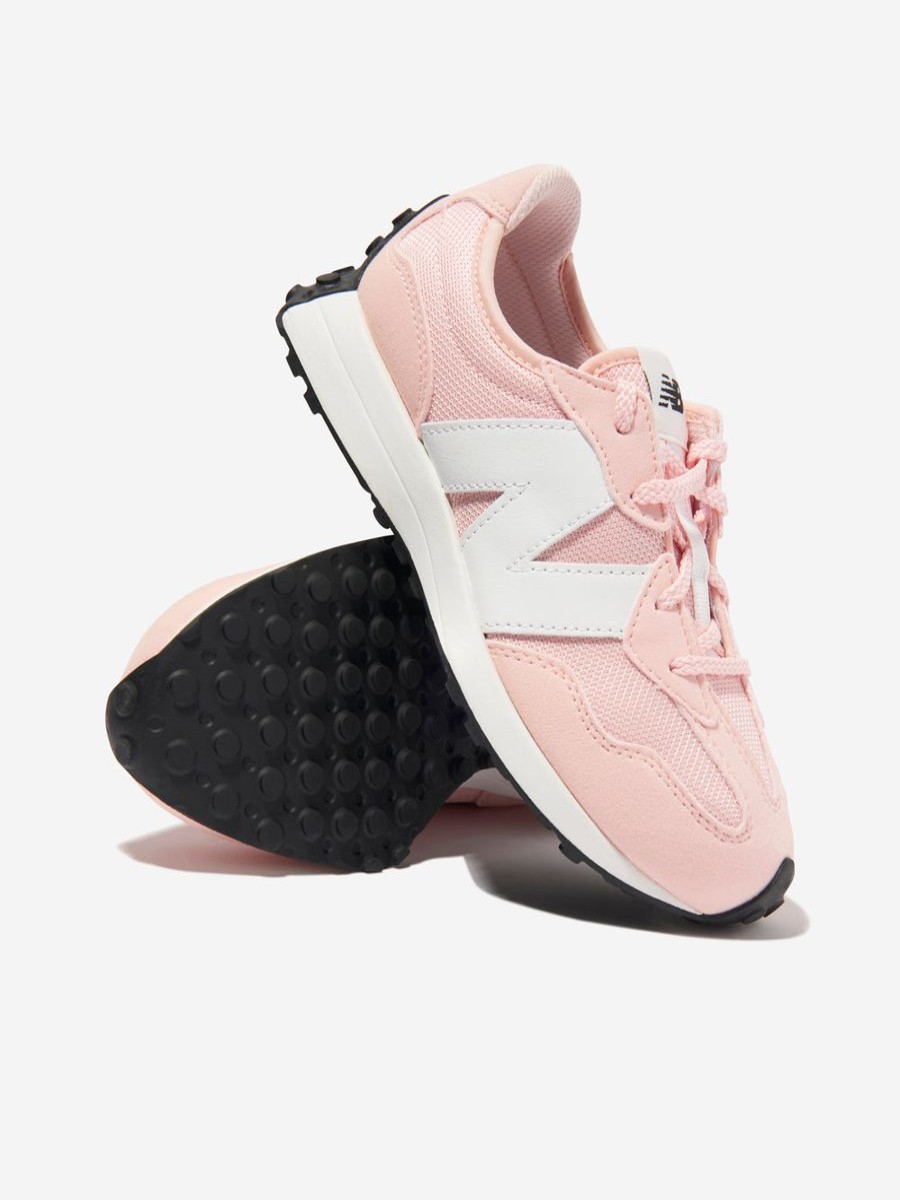 Girls New Balance Sneakers | Girls 327 Lace Up Logo Trainers In Pink