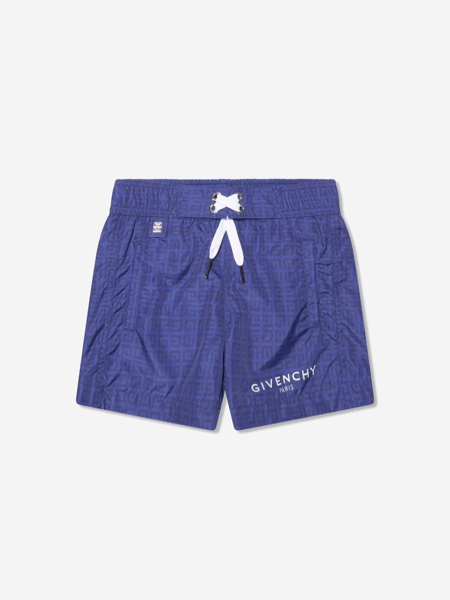 Teen Givenchy Swimwear | Boys 4G Logo Swim Shorts In Blue