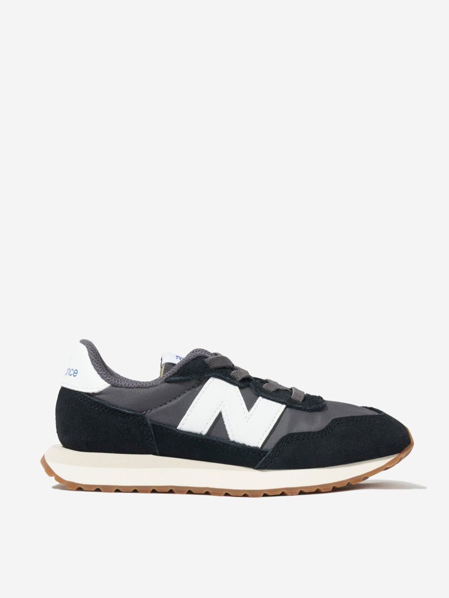 Girls New Balance Sneakers | New Balance - Kids 237 Lace Up Logo Trainers In Black | Childsplay Clothing