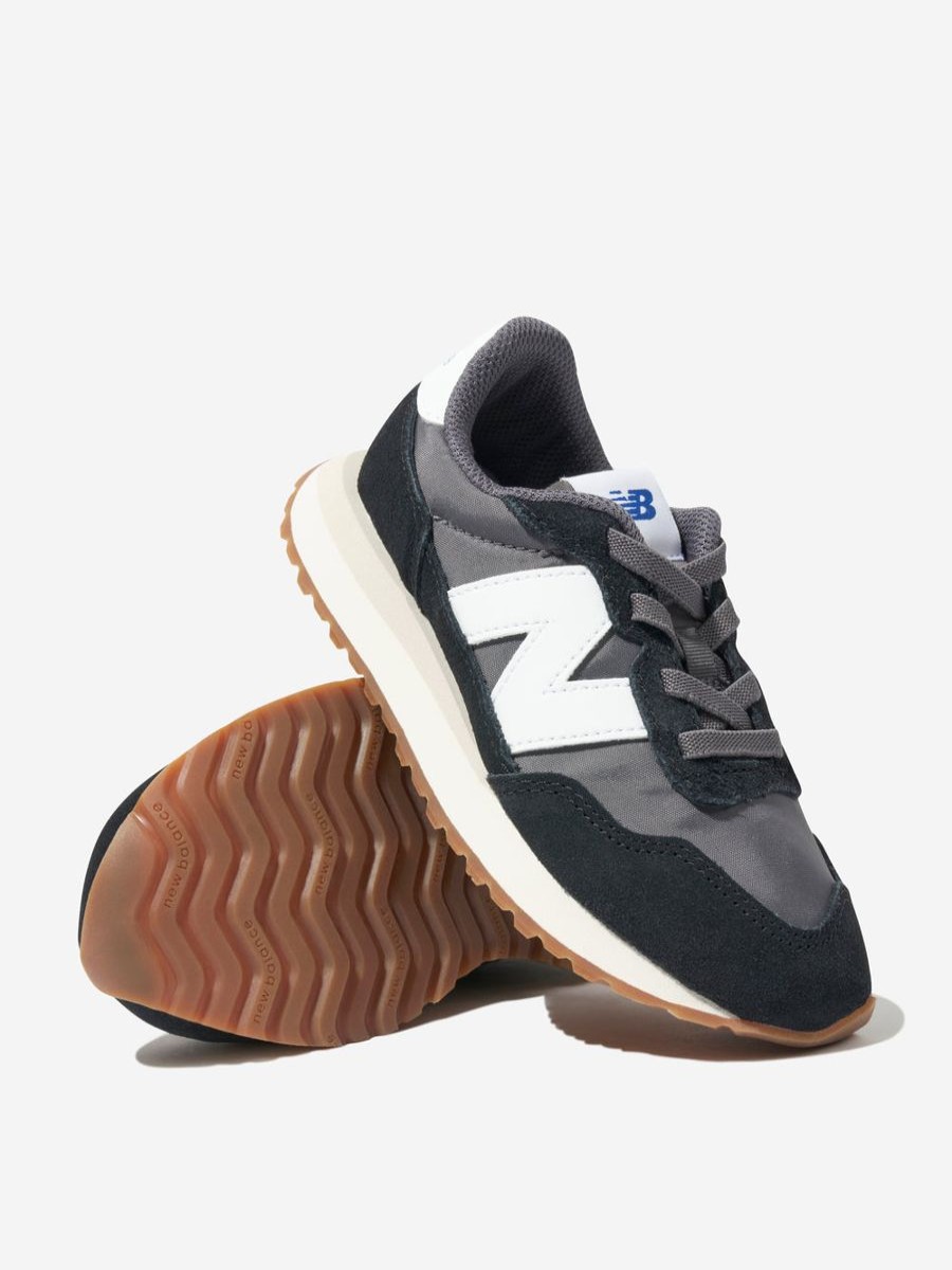 Girls New Balance Sneakers | New Balance - Kids 237 Lace Up Logo Trainers In Black | Childsplay Clothing