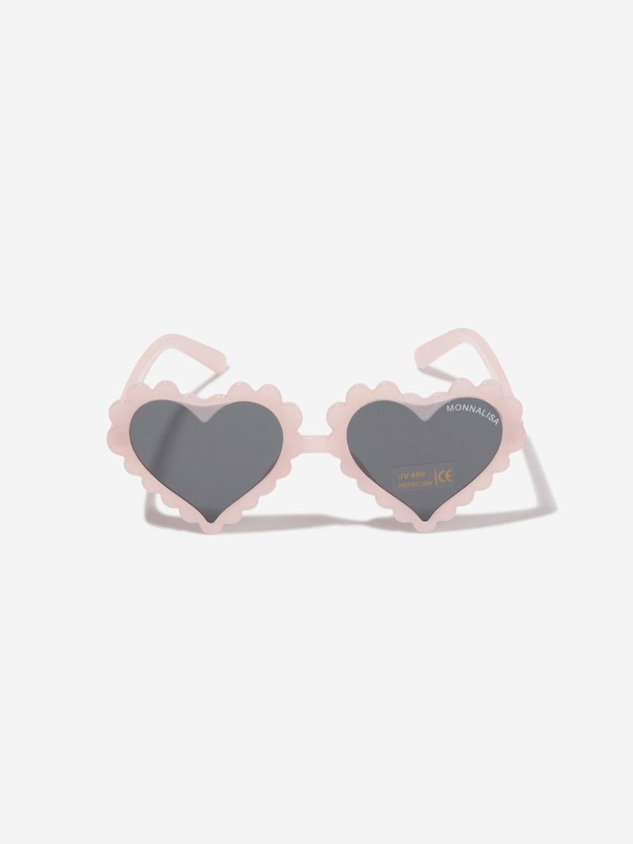 Girls Monnalisa Sunglasses | Girls Heart Sunglasses With Case In Pink