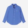 Teen Ralph Lauren Kids Sweatshirts & Hoodies | Boys Linen Logo Shirt In Blue