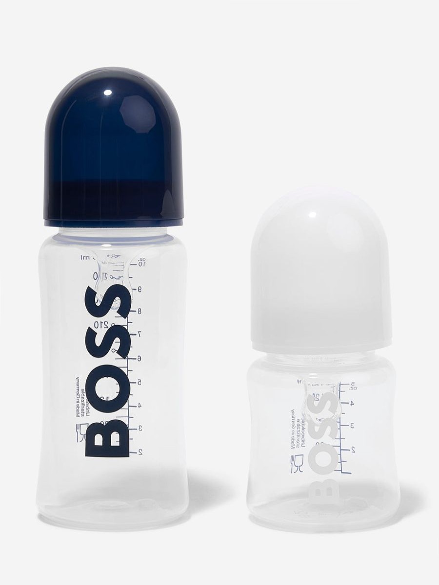 Baby BOSS Bottles, Dummies & Bibs | Boss - Baby 2 Piece Bottles Set In Navy | Childsplay Clothing