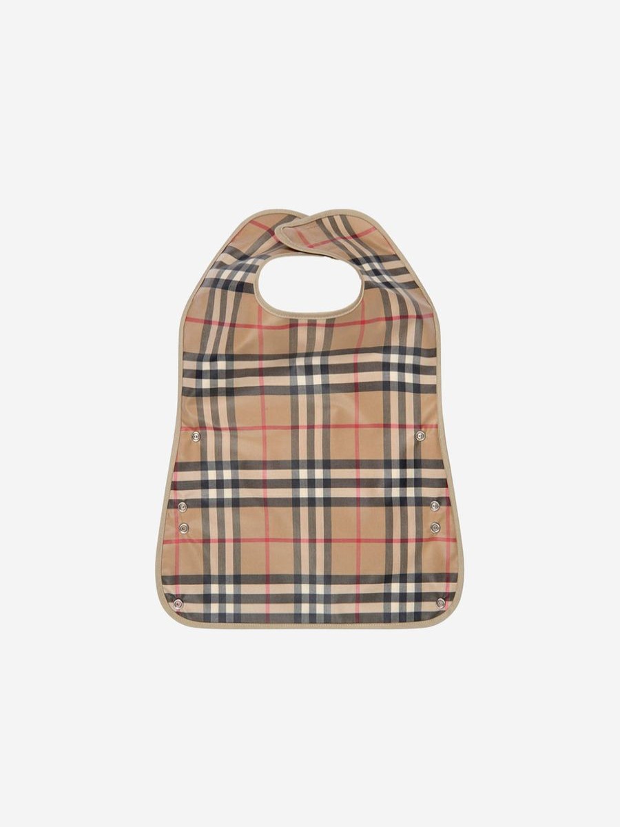 Baby Burberry Kids Bottles, Dummies & Bibs | Burberry Kids - Baby Vintage Check Bib In Beige | Childsplay Clothing