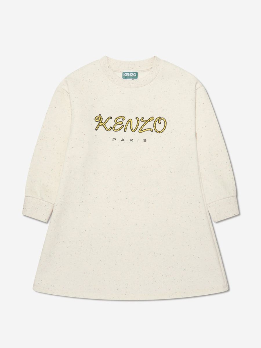 Teen KENZO KIDS Dresses | Girls Logo Sweater Dress In Beige