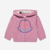 Baby Moncler Enfant Sweatshirts & Hoodies | Baby Girls Logo Zip Up Top In Pink