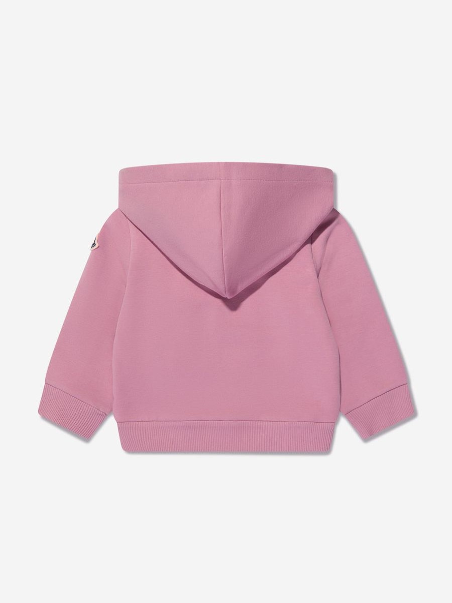 Baby Moncler Enfant Sweatshirts & Hoodies | Baby Girls Logo Zip Up Top In Pink