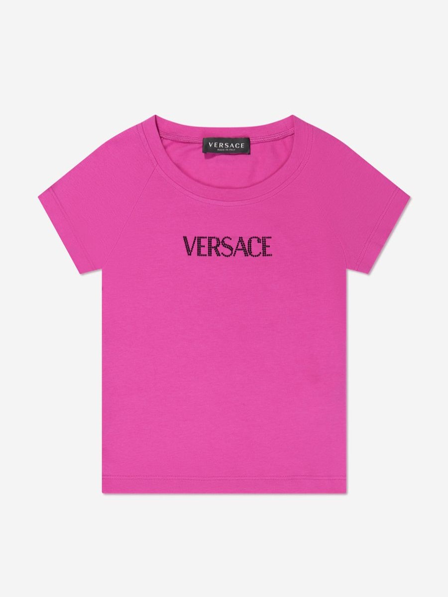 Teen Versace Sweatshirts & Hoodies | Girls Logo T-Shirt In Pink