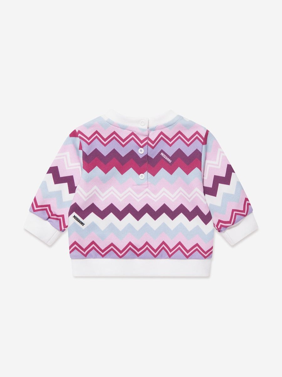 Baby Missoni Sweatshirts & Hoodies | Baby Girls Zigzag Sweatshirt In Pink