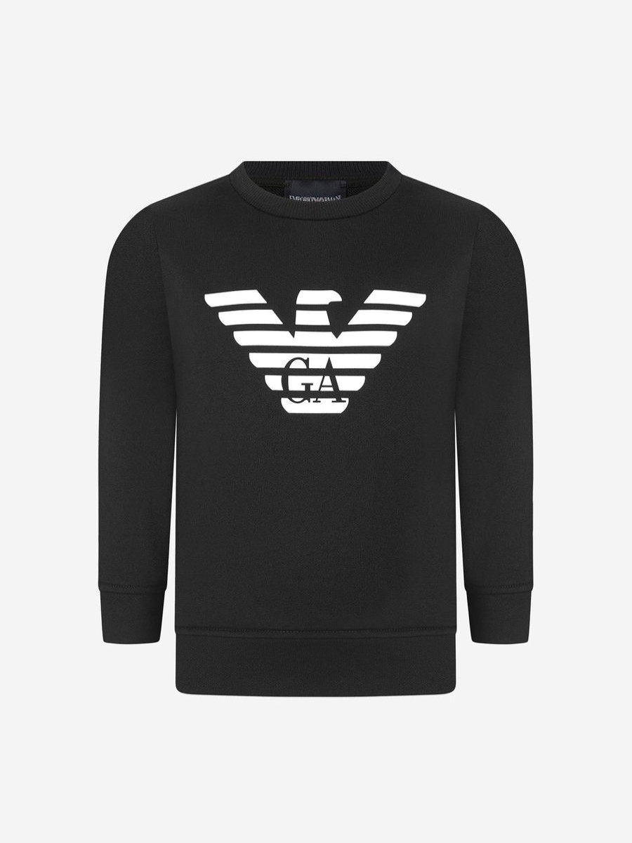 Teen Emporio Armani Sweatshirts & Hoodies | Emporio Armani - Boys Cotton Blend Logo Sweatshirt | Childsplay Clothing