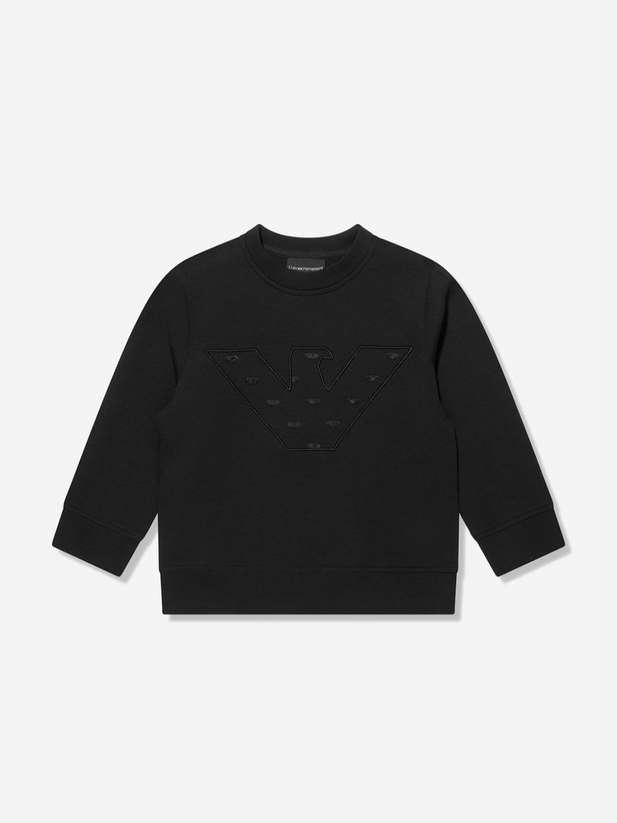 Teen Emporio Armani Shorts | Boys Logo Sweatshirt In Black