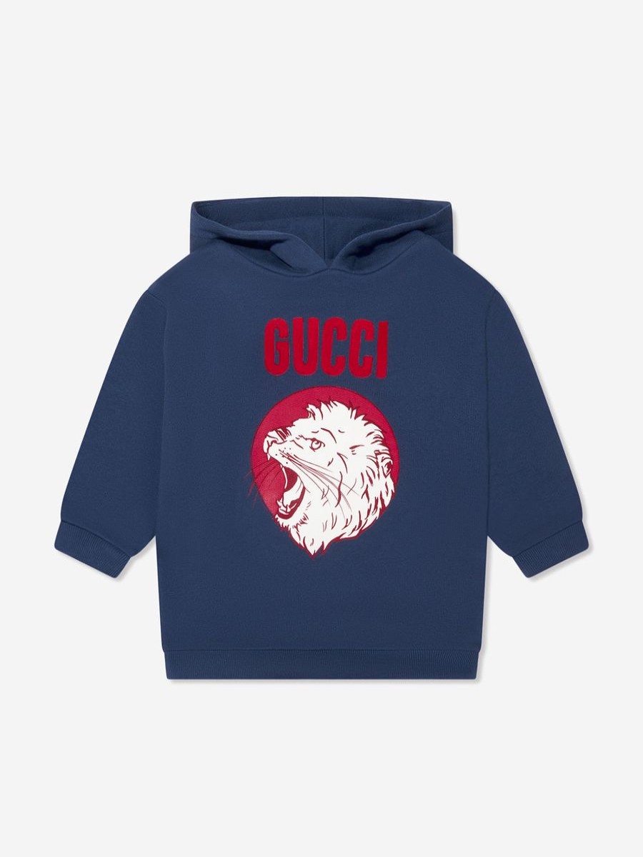 Baby Gucci Kids Sweatshirts & Hoodies | Baby Boys Lion Hoodie In Blue