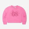 Girls Monnalisa Sweatshirts & Hoodies | Girls Embroidered 68 Sweatshirt In Pink