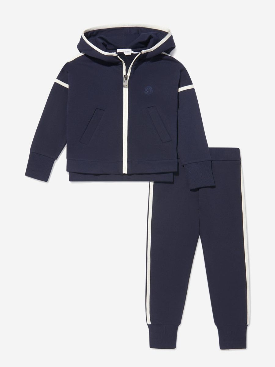 Girls Moncler Enfant Tracksuits | Moncler Enfant - Girls Contrast Zip Hooded Tracksuit | Childsplay Clothing