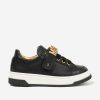 Girls Moschino Kids Sneakers | Girls Leather Logo Trainers In Black