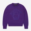 Girls Versace Jumpers & Cardigans | Girls Wool Logo Jumper In Purple