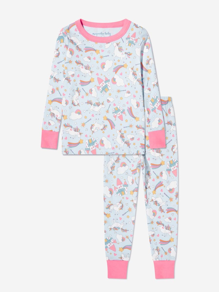 Girls Magnolia Baby Nightwear & Pyjamas | Girls Dreamy Unicorns Long Pyjamas In Pink