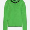 Girls MSGM Jumpers & Cardigans | Girls Rib Knitted Turtleneck Jumper In Green