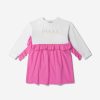 Teen Emilio Pucci Dresses | Girls Cotton Ruffle Trim Logo Dress