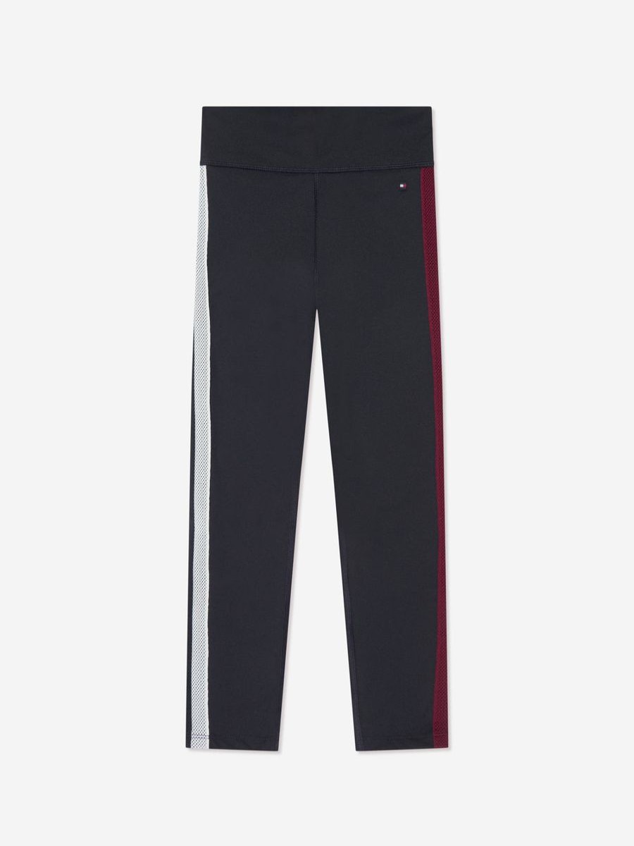 Girls Tommy Hilfiger Leggings | Girls Global Stripe Sport Leggings In Navy