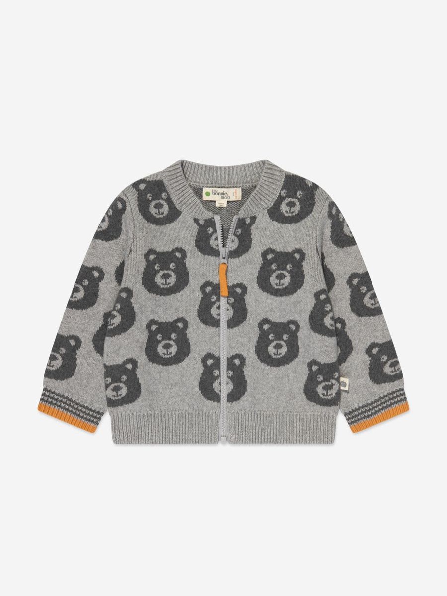 Baby The Bonnie Mob Jumpers & Cardigans | Kids Bear Cashmere Knit Cardigan In Grey