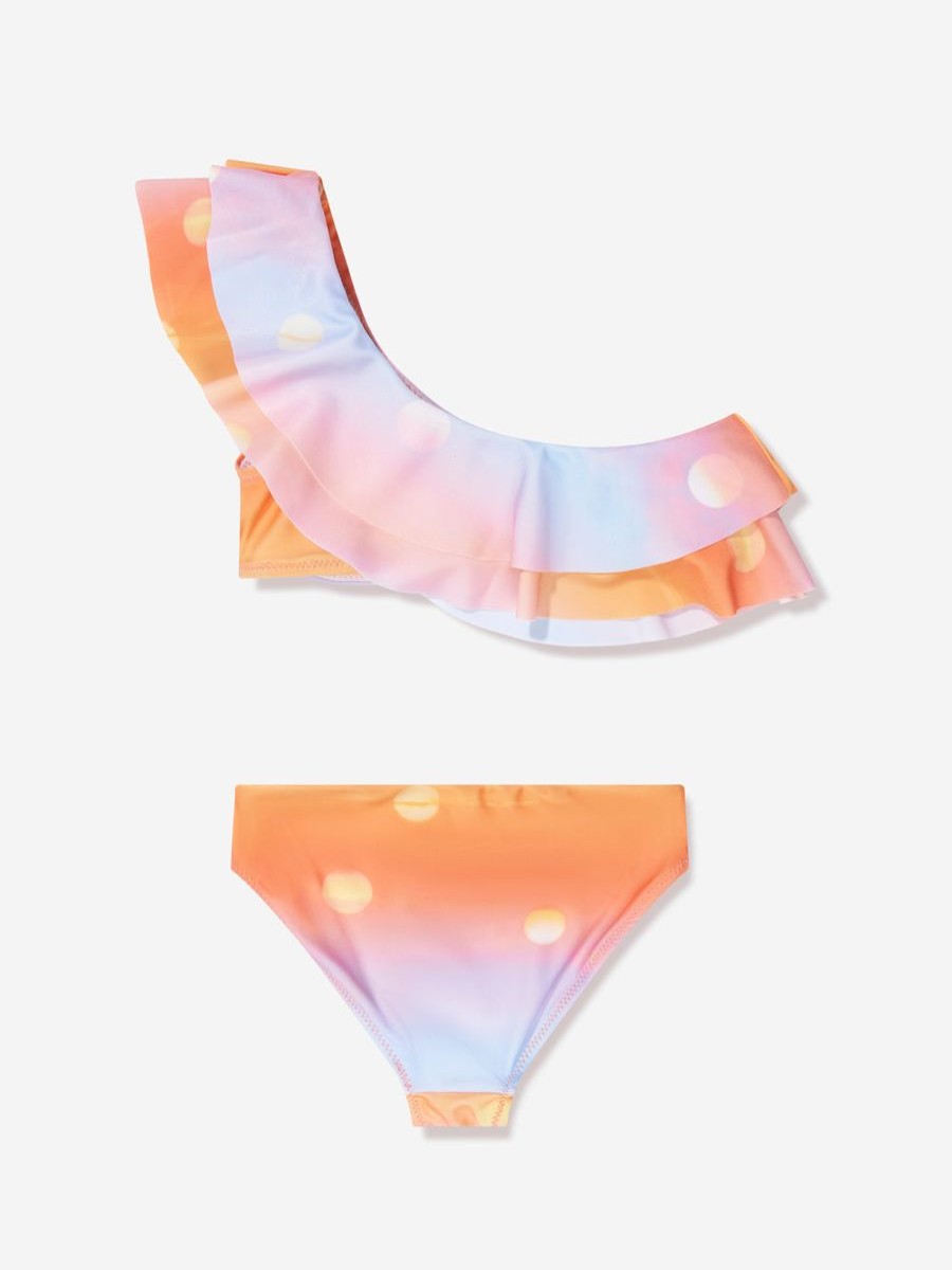 Teen Molo Swimwear | Girls Sun Print Nikkie Asymmetrical Bikini In Orange