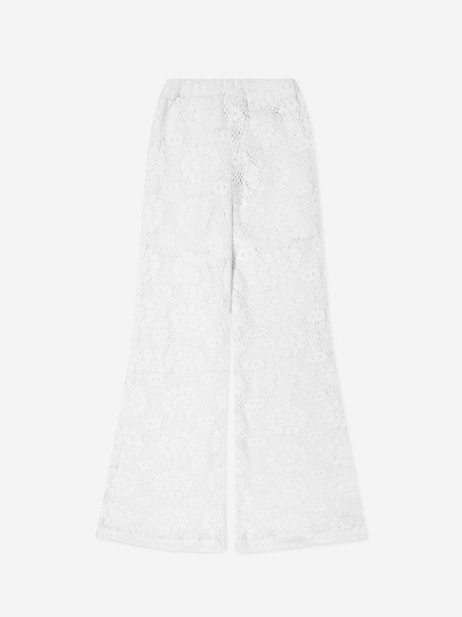 Girls Selini Action Trousers | Girls Crocheted Trousers In White