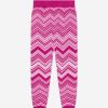 Girls Missoni Leggings | Girls Zigzag Knitted Leggings In Pink