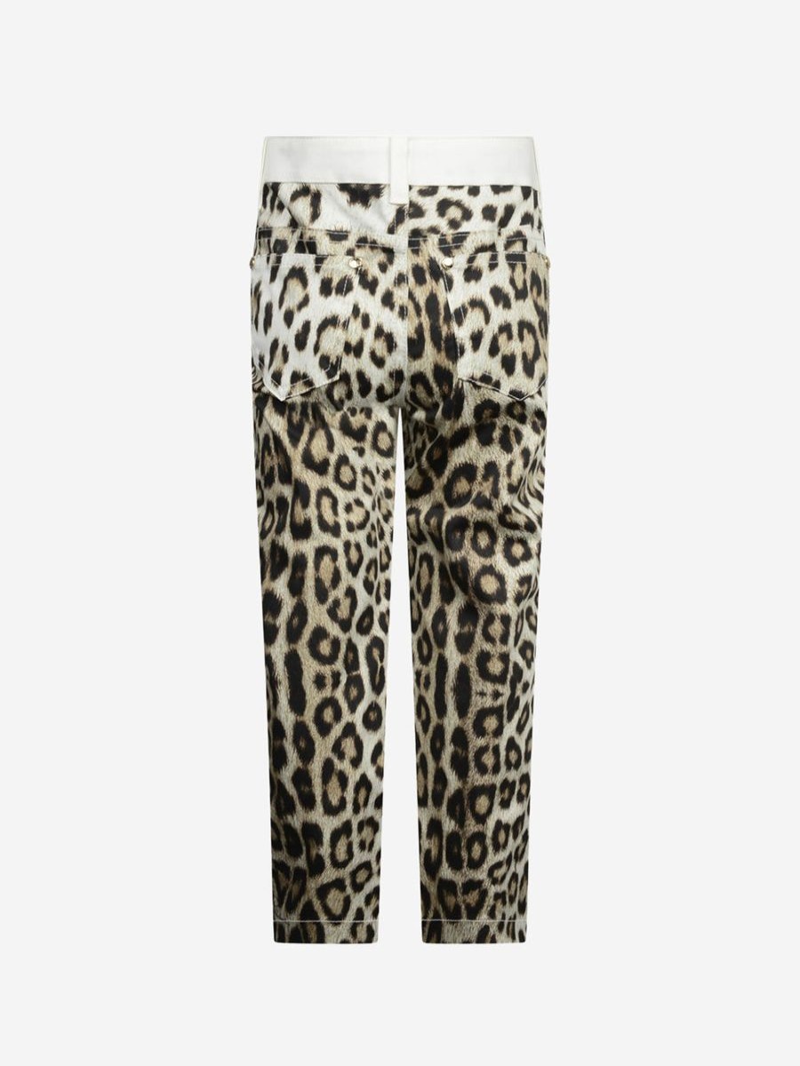 Girls Roberto Cavalli Trousers | Girls & Leopard Gabardine Trousers