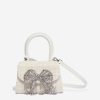 Girls Self Portrait Bags & Backpacks | Girls Boucle Micro Bow Bag In Ivory