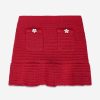 Girls Self Portrait Skirts | Girls Textured Knit Skirt In Red