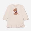 Baby Monnalisa Dresses | Baby Girls Teddy Bear Sweater Dress In Ivory