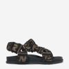 Teen Fendi Kids Footwear | Fendi Kids - Girls Ff Logo Sandals In Brown | Childsplay Clothing