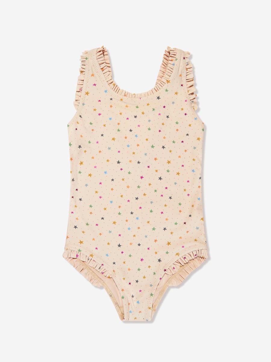 Girls Konges Slojd Swimwear | Girls Star Twinkle Swimsuit In Cream