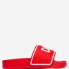 Teen Dolce & Gabbana Kids Footwear | Dolce & Gabbana Kids - Unisex Leather Logo Sliders | Childsplay Clothing