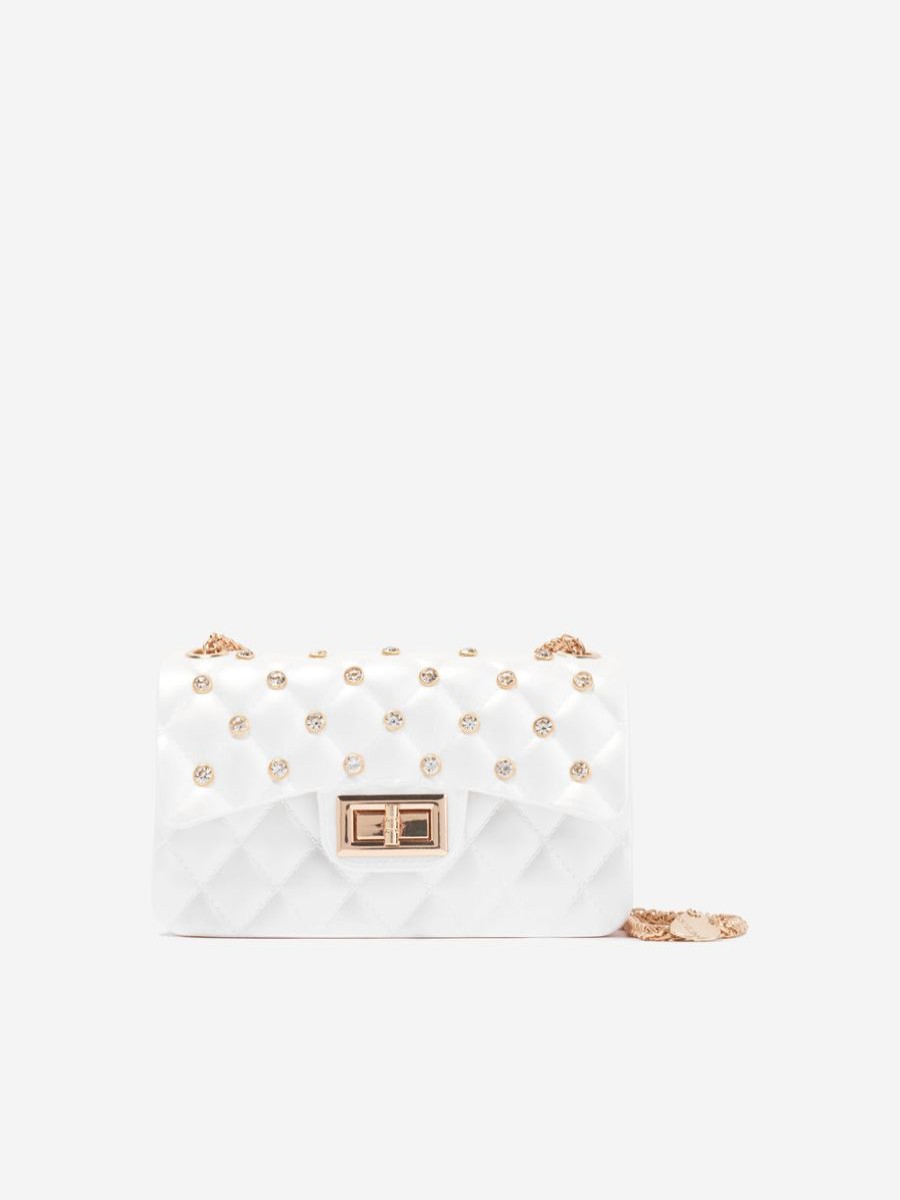 Girls Monnalisa Bags & Backpacks | Girls Studded Handbag In White