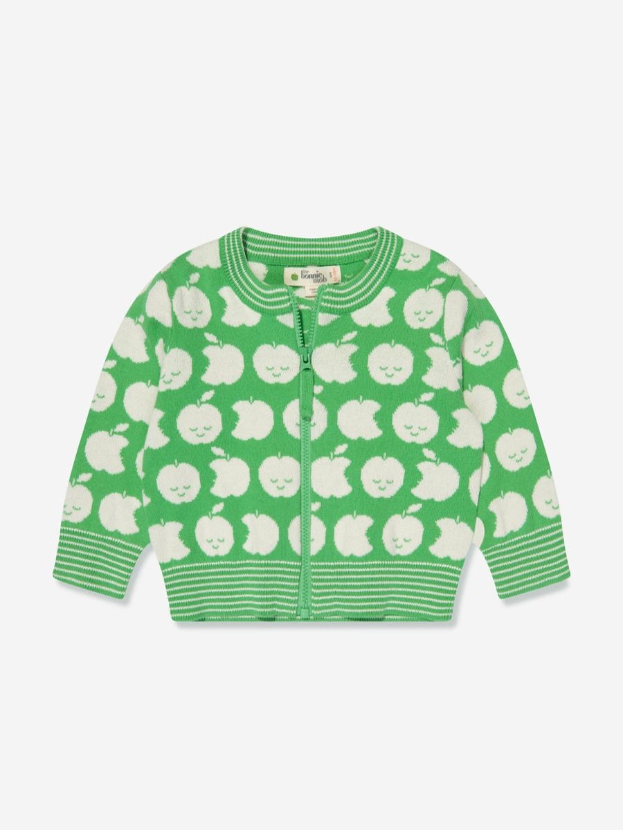 Girls The Bonnie Mob Jumpers & Cardigans | Kids Apple Knit Cardfigan In Green