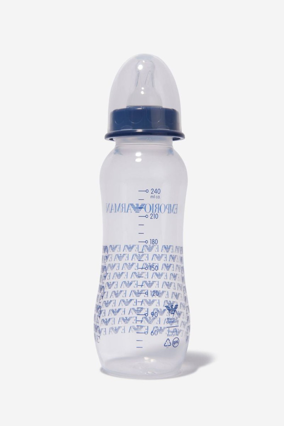 Baby Emporio Armani Bottles, Dummies & Bibs | Emporio Armani - Baby Boys Logo Print Bottle (Large) | Childsplay Clothing