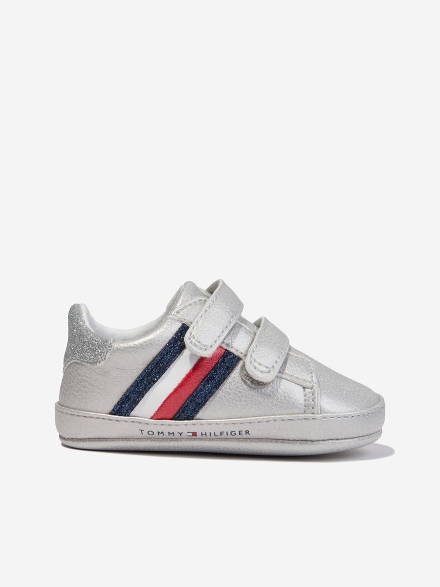 Girls Tommy Hilfiger Sneakers | Baby Girls Striped Velcro Trainers