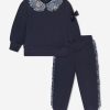 Girls Angels Face Tracksuits | Girls Tabby Printed Frill Tracksuit In Navy