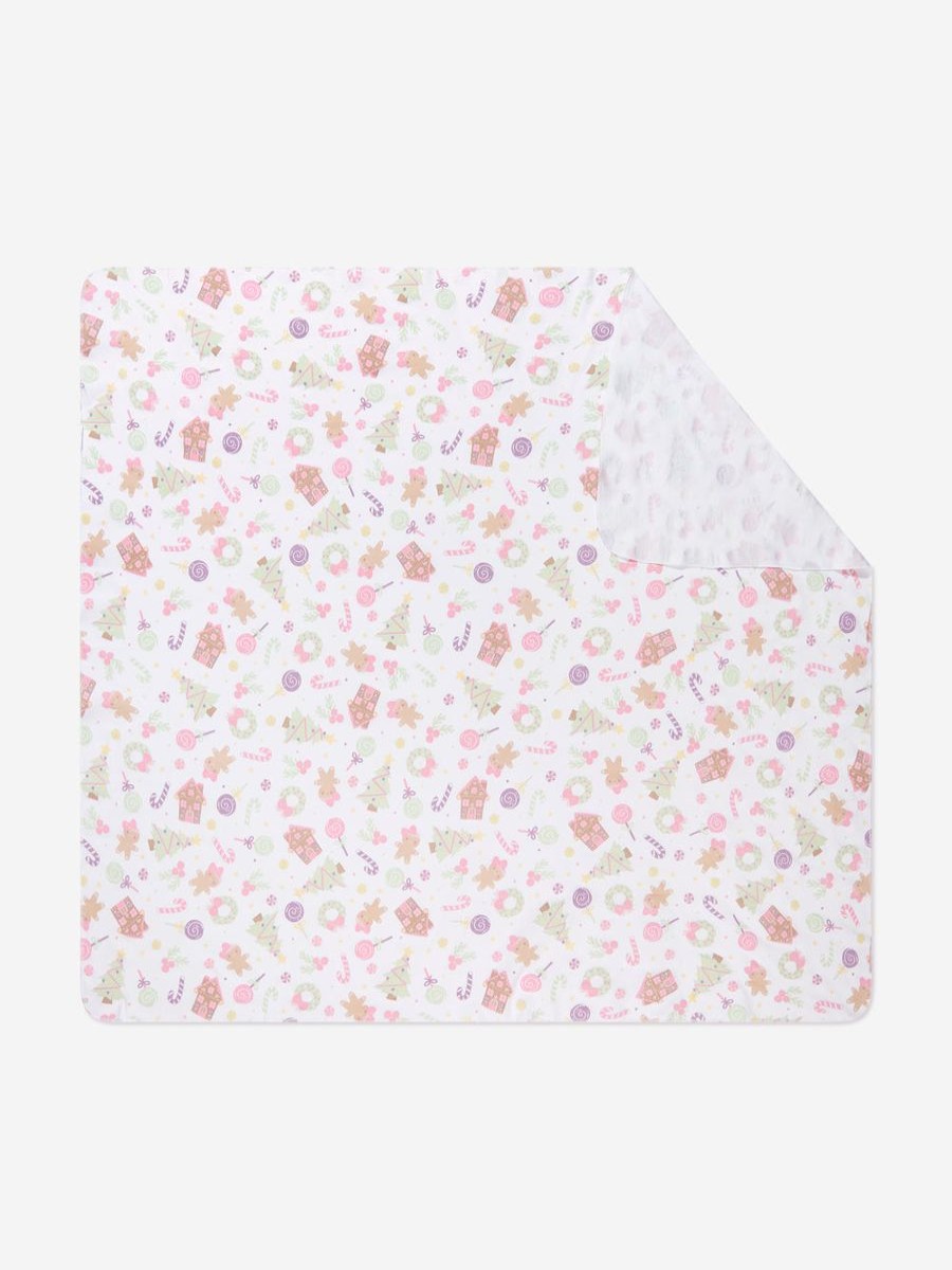 Baby Magnolia Baby Blankets | Baby Girls Sweet Gingerbread Swaddle Blanket In White