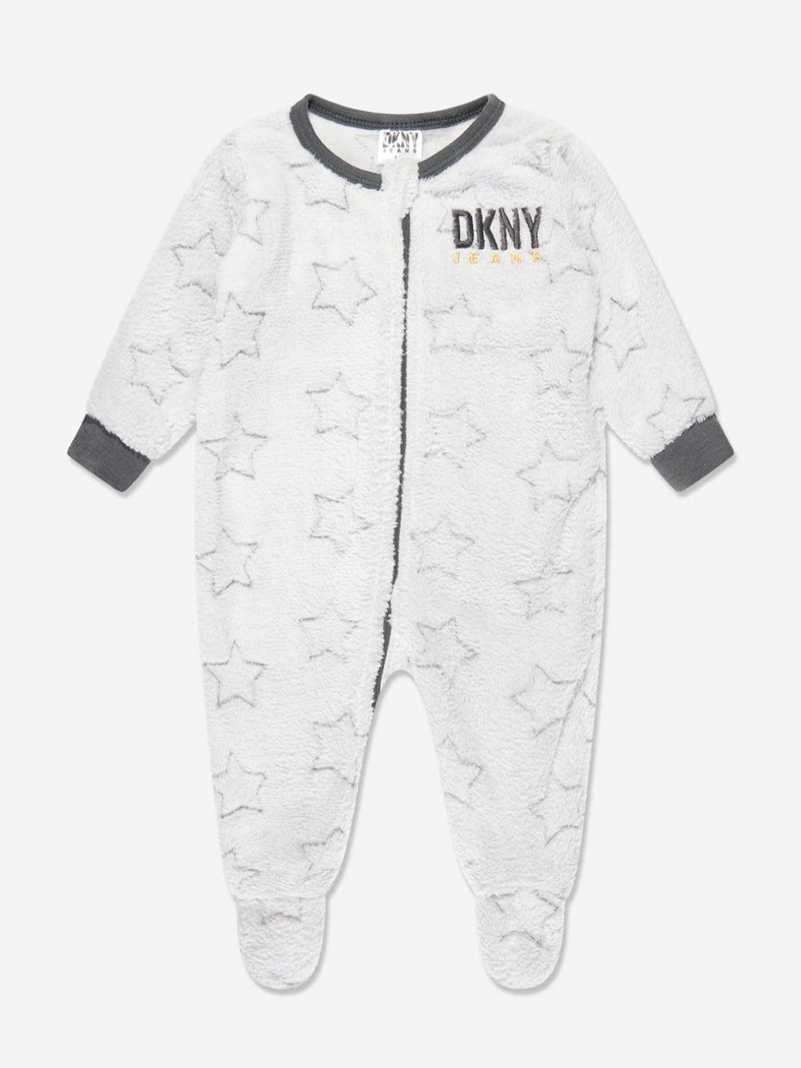 Baby DKNY Babygrows & Rompers | Baby Boys Fleece Onesie In Grey