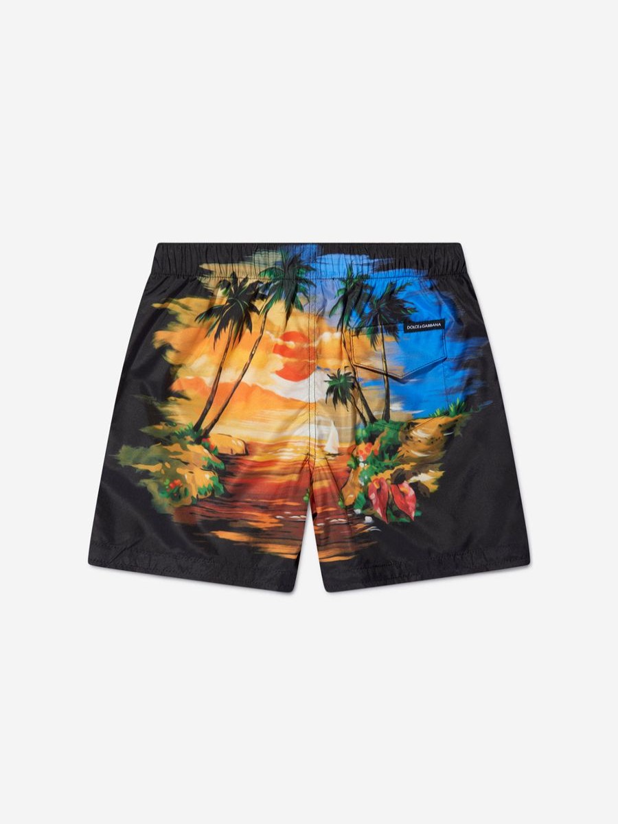 Teen Dolce & Gabbana Kids Swimwear | Dolce & Gabbana Kids - Boys Hawaiian Swim Shorts In Multicolour | Childsplay Clothing