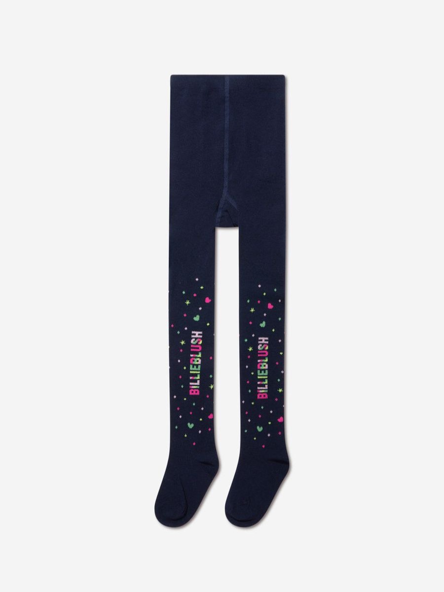 Girls Billieblush Socks & Tights | Girls Logo Tights In Navy