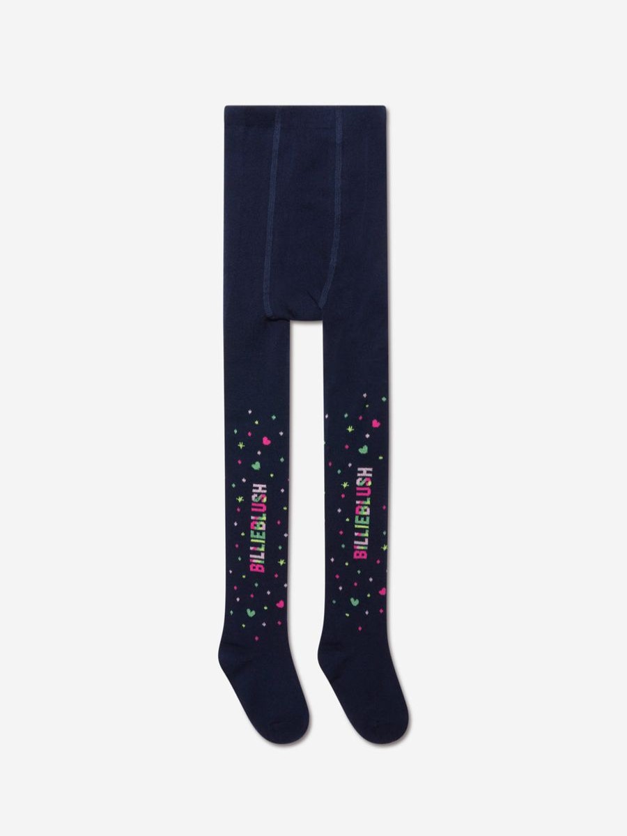 Girls Billieblush Socks & Tights | Girls Logo Tights In Navy