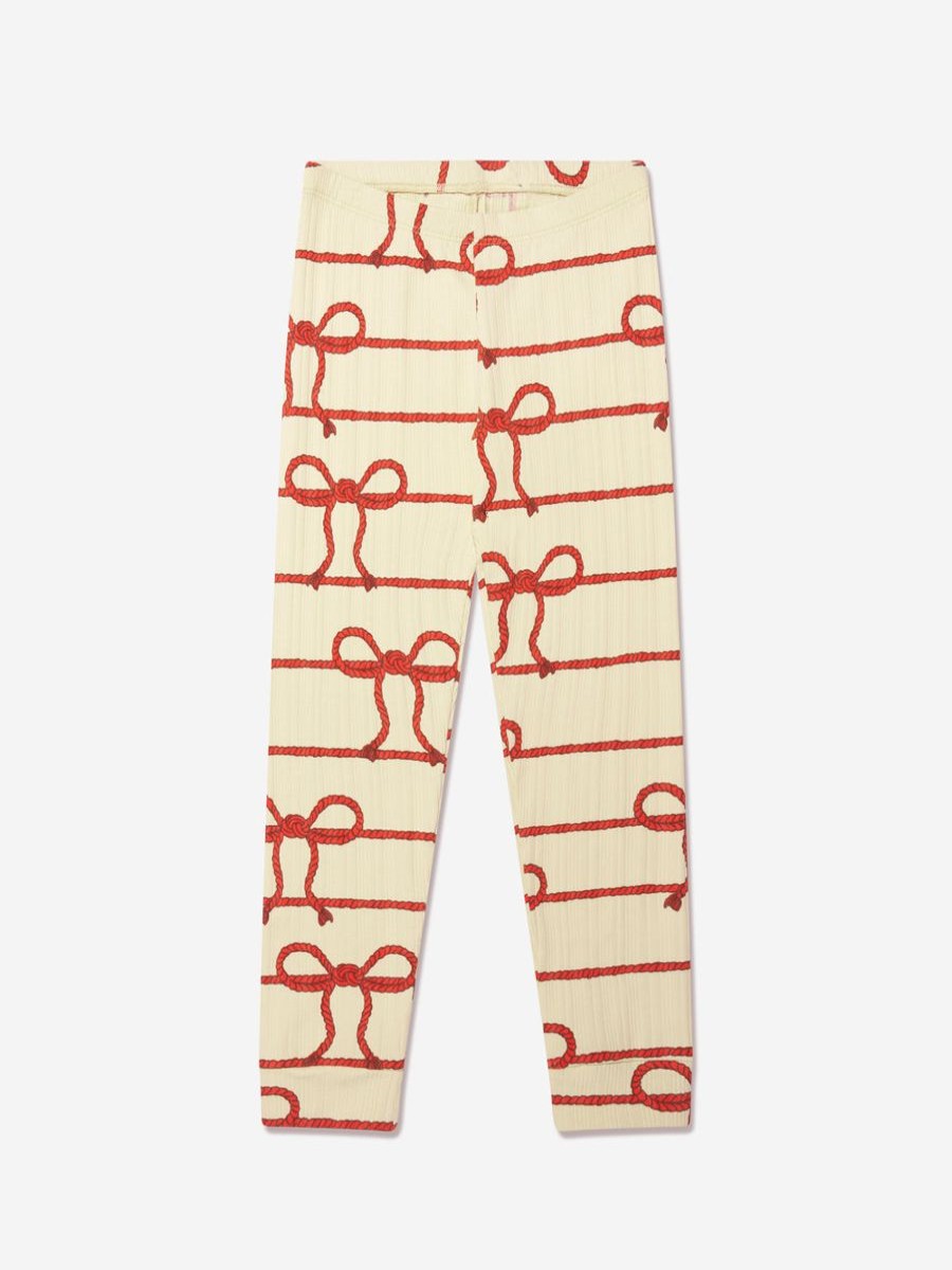 Girls Mini Rodini Leggings | Girls Rope Print Leggings In Yellow